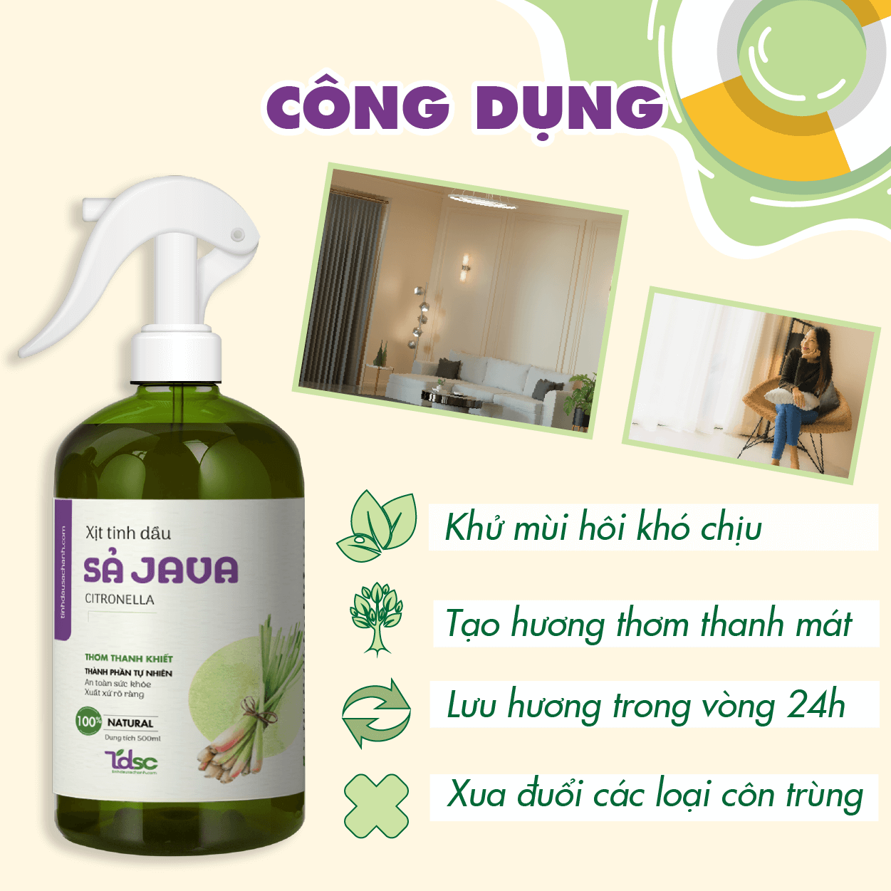cong-dung Công dụng của xịt phòng tinh dầu Sả Java