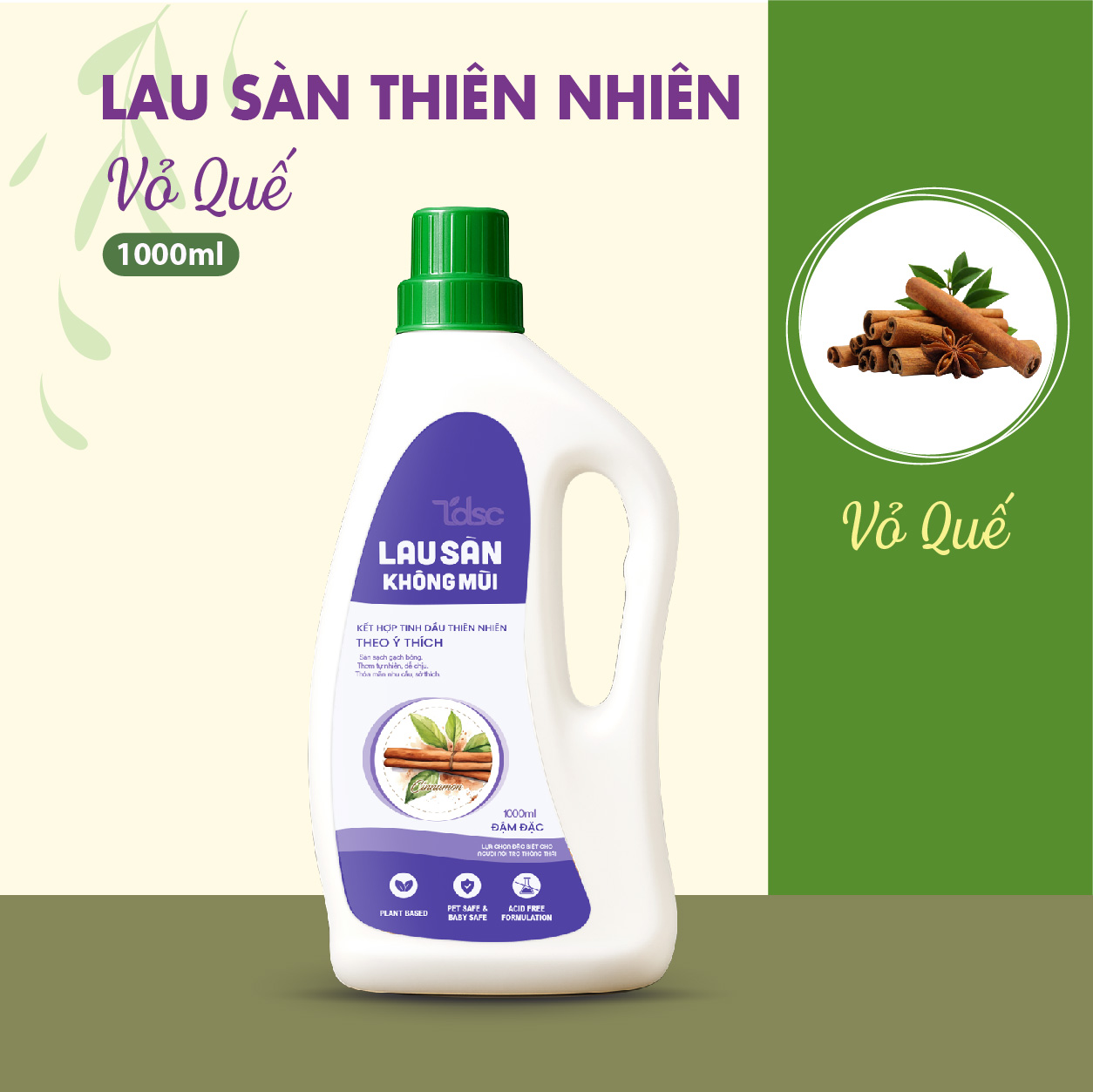 NƯỚC LAU SÀN TINH DẦU VỎ QUẾ