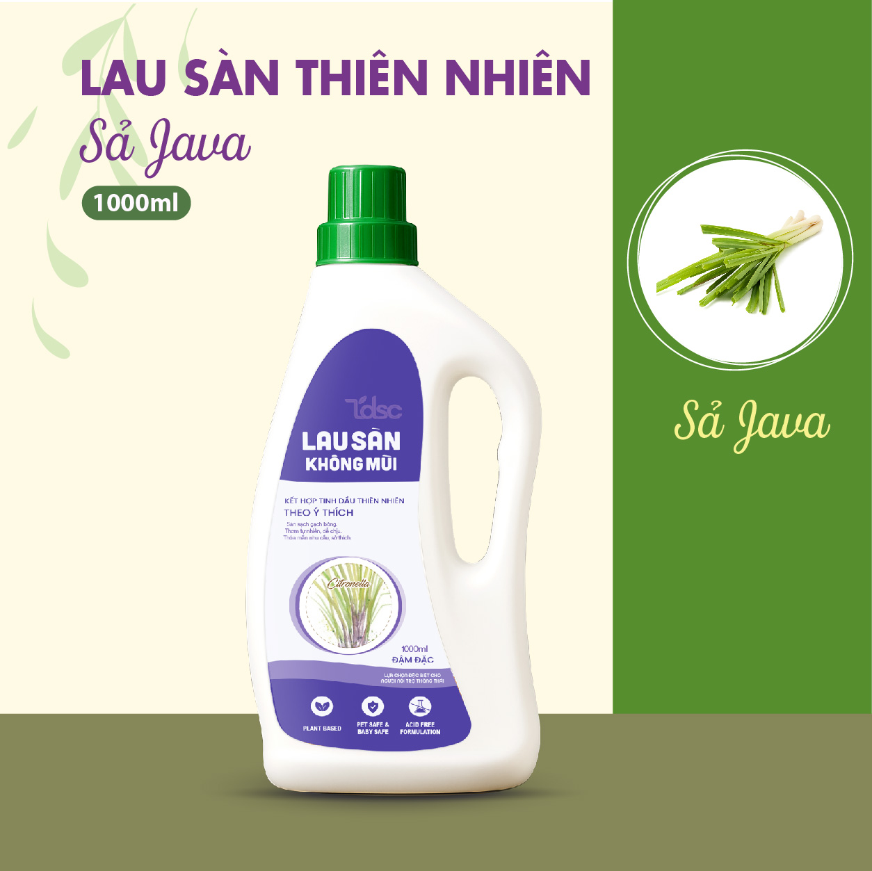 NƯỚC LAU SÀN TINH DẦU SẢ JAVA
