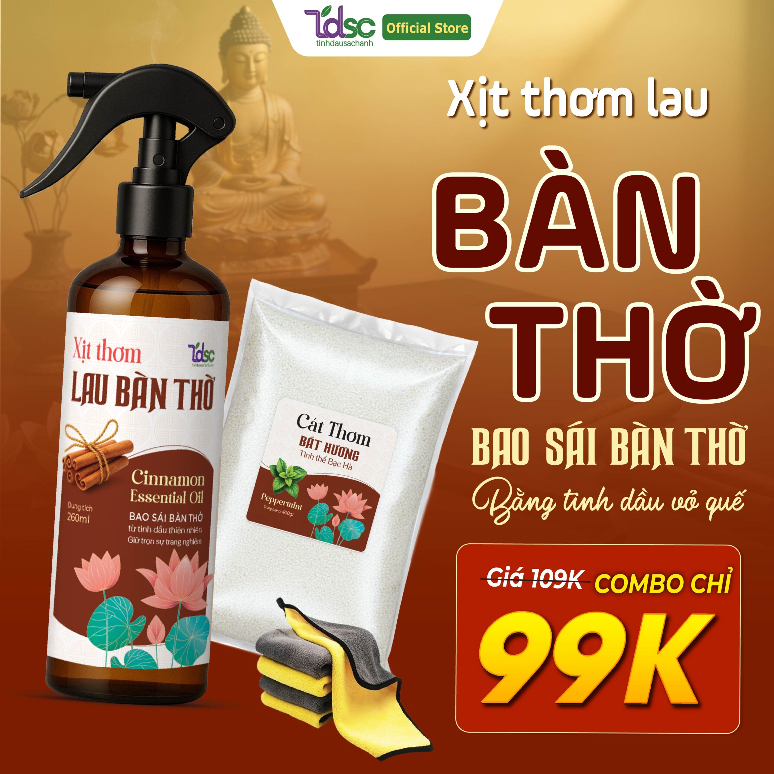 Xịt thơm lau dọn bàn thờ – Giữ không gian thờ cúng thanh tịnh cho năm mới an lành