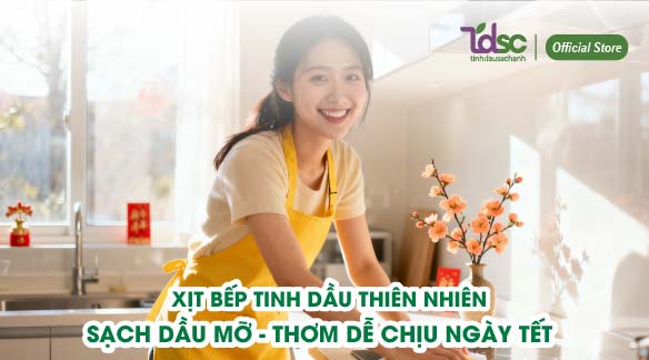 Xịt bếp tinh dầu thiên nhiên: Sạch dầu mỡ - Thơm dễ chịu ngày Tết