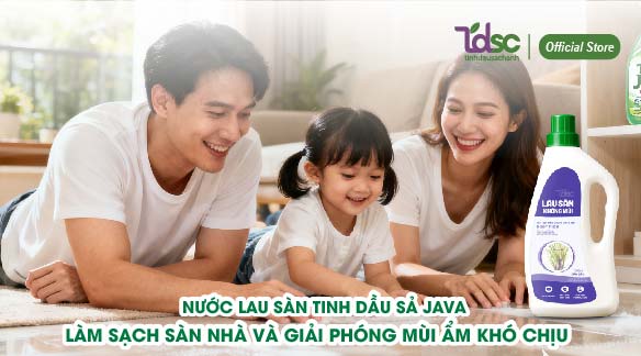 Nước lau sàn tinh dầu sả Java – Làm sạch sàn nhà và “giải phóng” mùi ẩm khó chịu