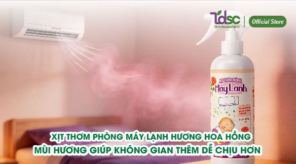 Xịt Thơm Phòng Máy Lạnh Hương Hoa Hồng - Mùi Hương Giúp Không Gian Trở Nên Dễ Chịu Hơn